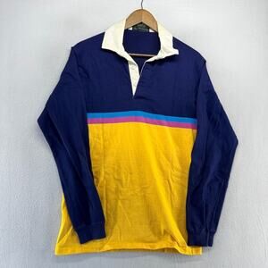 Vintage Marshall Fields Rugby Shirt Men's Large Colorful Made In USA Striped 90s